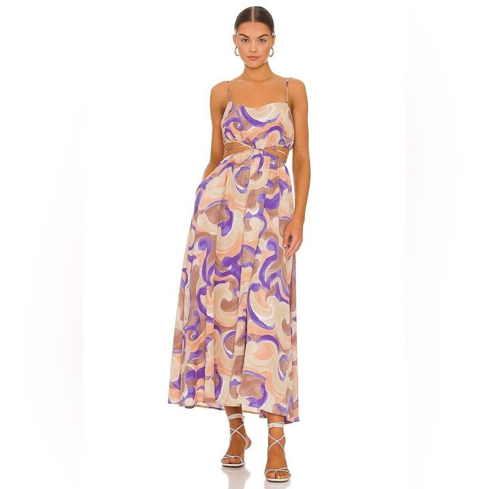 NWT ASTR the Label Sanger Dress in Purple Peach Swirl Size S